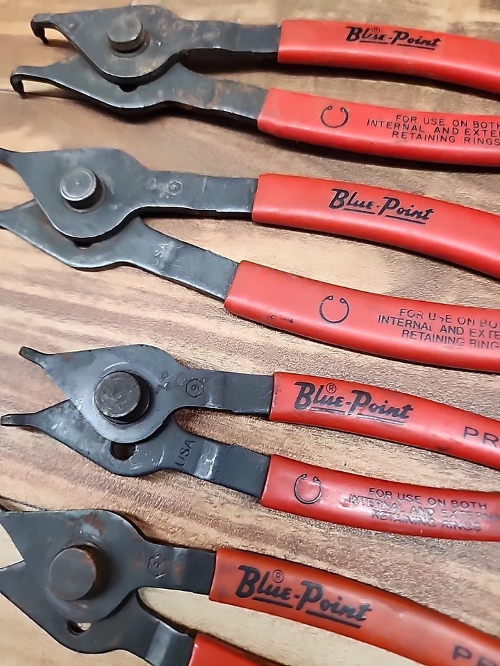 (5) Juego de alicates de anillo a presión Blue Point PR-34A PR-349A PR-12A PR-32A PR-129A Foto 3 de 4