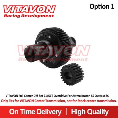 Vitavon Full Center Diff Set 21/51T Overdrive For Arrma Kraton 8S Outcast 8S