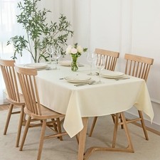 Rectangle Slubby Textured Tablecloth Waterproof Spillproof Wrinkle Free Table...