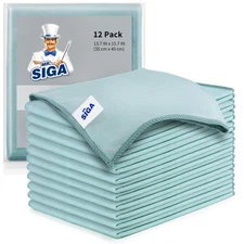 Best MR.SIGA Ultra Fine Microfiber Cloths for Glass, Pack of 12, 35 x 40cm 13.7"