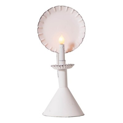 Irvins Country Tinware Wired Accent Light on Cone in Rustic White