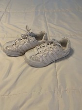 Chasse Flash Girls Cheer Shoes Youth 2.5 White Glitter Shimmer Cheerleading