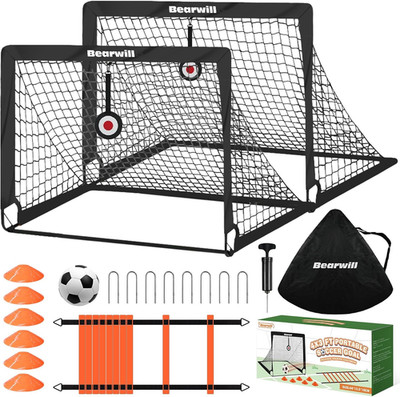 Soccer Goal, Kids Soccer Goals for Backyard Set of 2, 4X3Ft Portable Soccer Goal