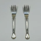 Gorham Sterling Silver Chantilly Salad Fork Pair Pat. 1895 No Monogram