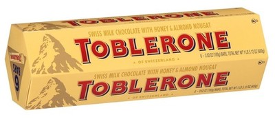 TOBLERONE SWISS MILK CHOCOLATE WITH HONEY &ALMOND NOUGAT 6 Sealed 3.52 OZ bars