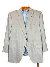 Cappotto sportivo uomo grigio a quadri Astor e nero Scabal 100% seta cashmere XL