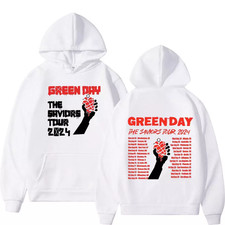 2 sided hoodie music lovers, Green Day Bands The Saviors Tour 2024 Hoodie US