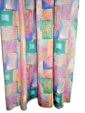 4 Stck. (2 Fenster)  Vorhang Dekoschal Gardinen lila bunt 140 lang Kräuselband