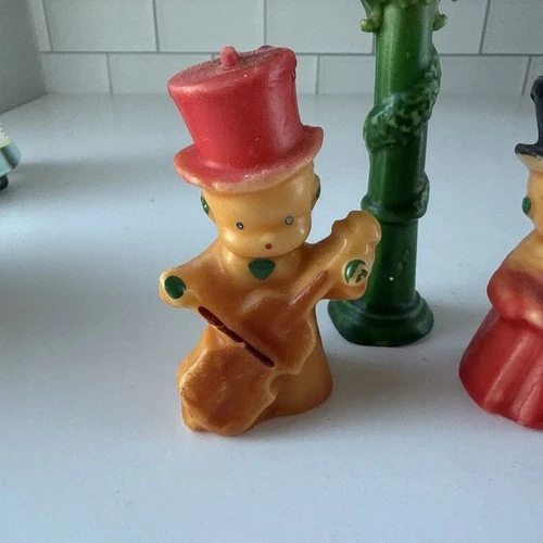 Vintage 1950s Gurley Christmas Candles Carolers Street Lamp Post Set of 3 image 4