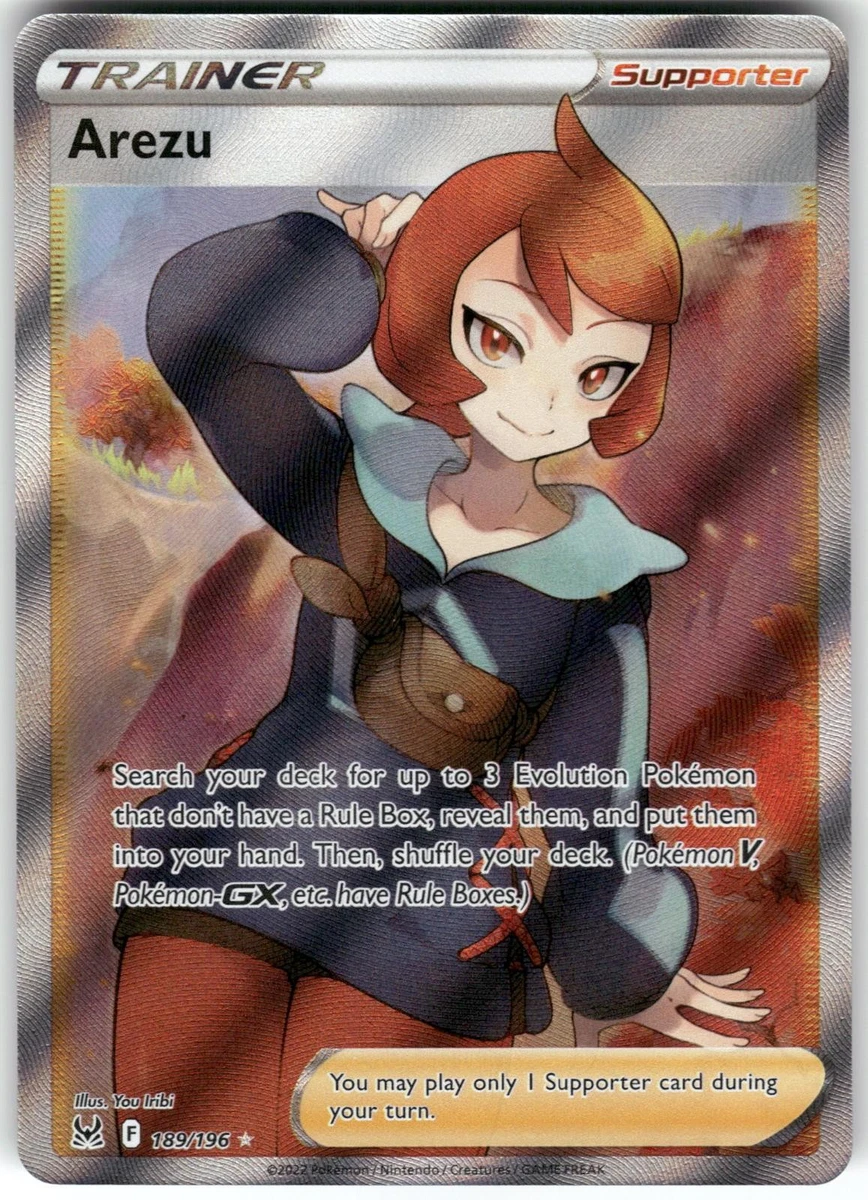 arezu pokemon card 189/196 Swsh11: Lost Origin for sale Supporter / / Card Text Arezu 204/196 Full Art Rainbow