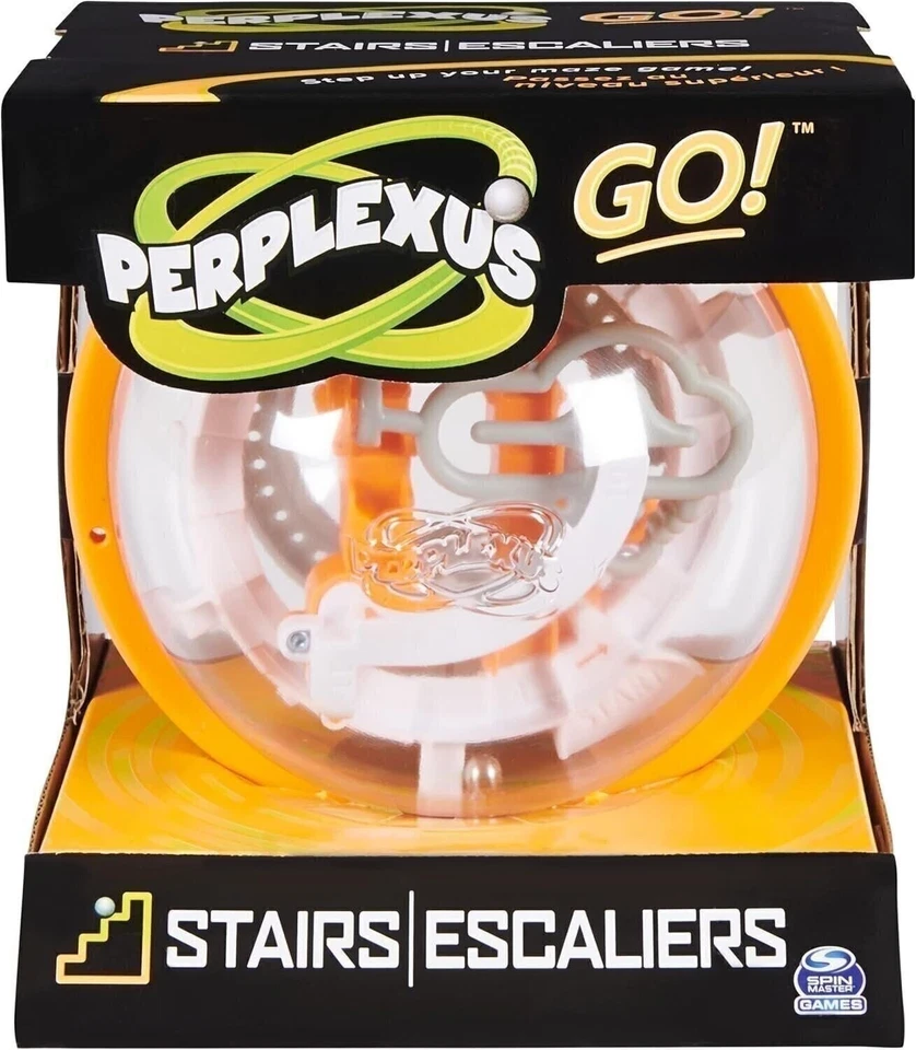 Perplexus Go! 楼梯 3D 迷宫坐立不安迷宫 | 小巧旅行尺寸 - 橙色 — 第 2/4 张图片