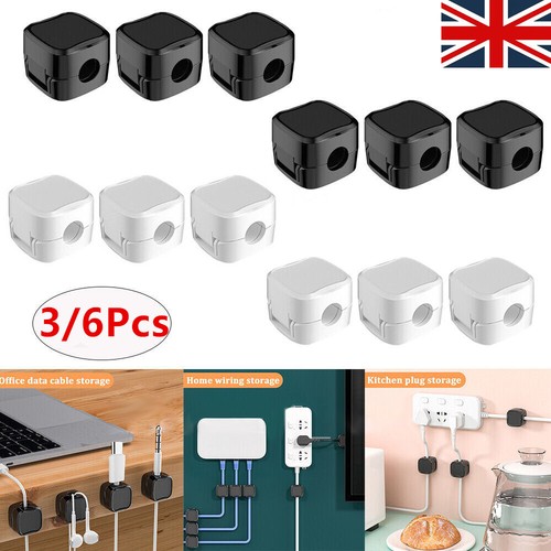 3/6Packs Magnetic Cable Management Clips, Phone Electric Charging Cord Holder UK - 第 2/26 張圖片