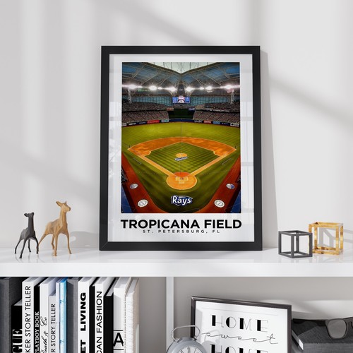 Tropicana Field, Florida - Travel Poster, Tampa Bay Rays, Baseball, Gift for Him - Picture 7 of 10