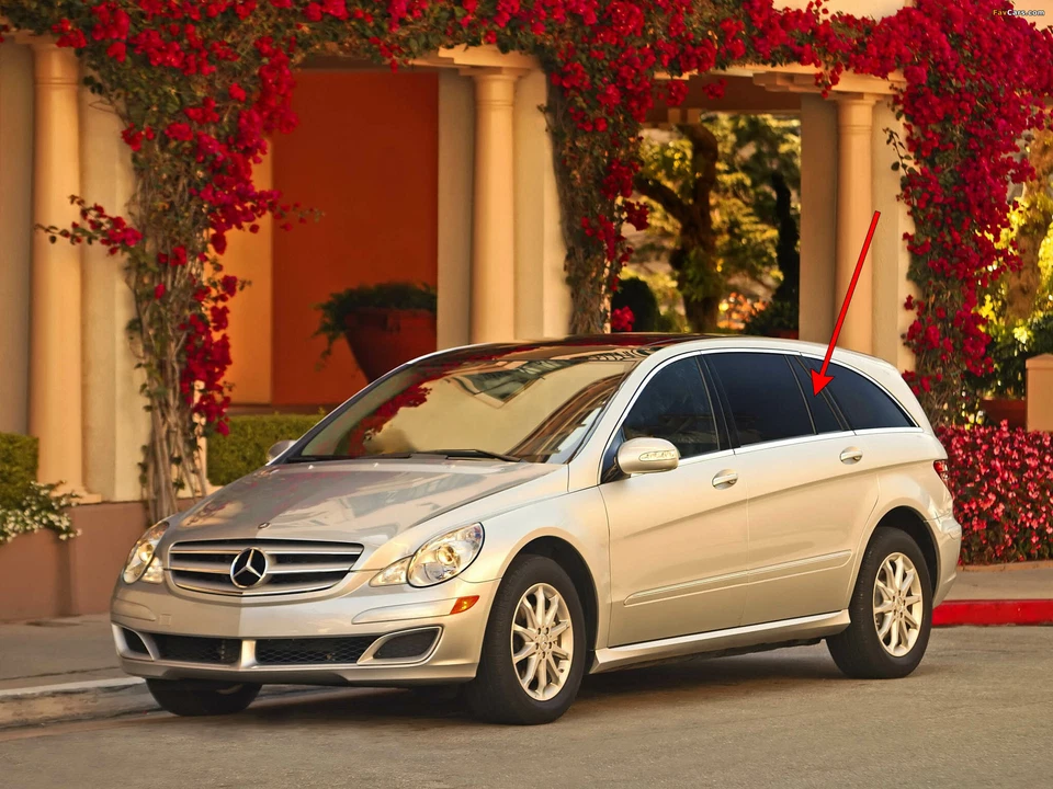 Стекло задней левой/водительской двери Mercedes Benz R350 06-12, A915, от оригинального производителя, 2006, 2007, 200 - Изображение 3 из 3