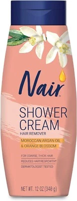 Nair Shower Cream Hair Remover with Moroccan Argan Oil & Orange Blossom | 12 oz