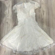Jessica McClintock size 7 flower girl white lace prairie dress size 7 Vintage