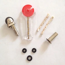 Scripto VU Lighter Parts Repair Kit Flint Wheel Assembly Solid Pin Silver Tone