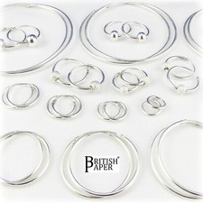 GENUINE REAL 925 STERLING SILVER HOOP SLEEPER EARRINGS LARGE SMALL NOSE SET RING