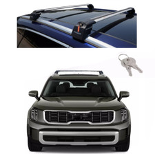 Roof Racks Crossbars for Kia Telluride 2020-2027 Gray Aluminum Lockable 220 LB