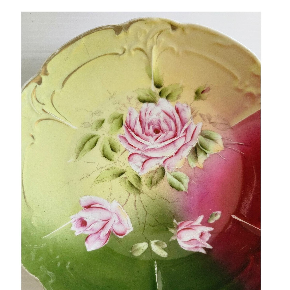 Antique Transferware Victorian Floral Plate 8.5