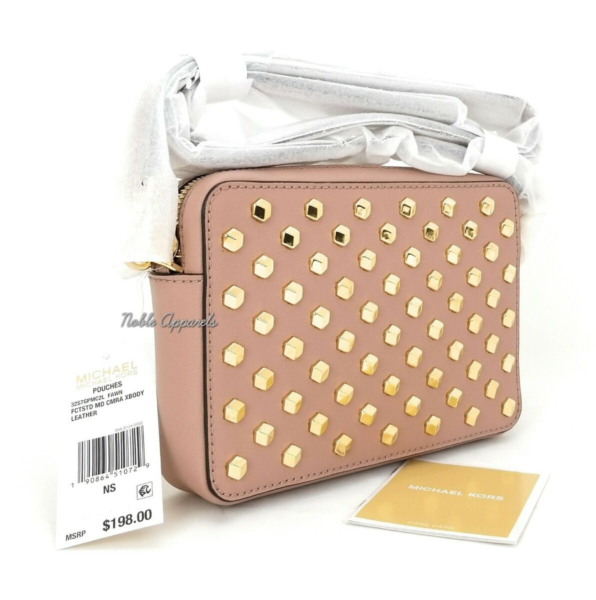 MICHAEL KORS Pouches Studded Leather Crossbody Shoulder Bag MICHAEL KORS Pouches Studded Leather Crossbody Shoulder Bag