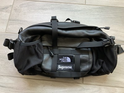 supreme north face leather backpack