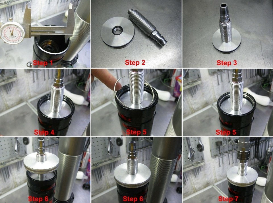 Vacuum bleed tool adaptors for Moto shock with bladder WP, KYB, Showa and others eBay