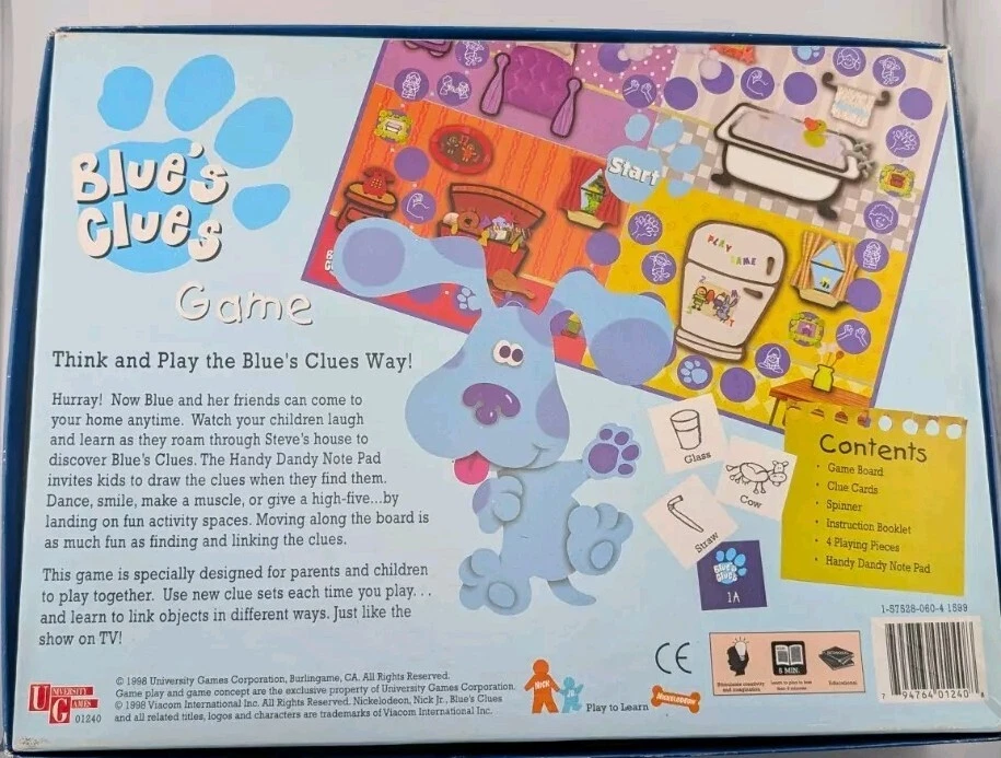 Nickelodeon Blues 线索棋盘游戏大学游戏 1998 年 3-6 岁无记事本 — 第 4/4 张图片