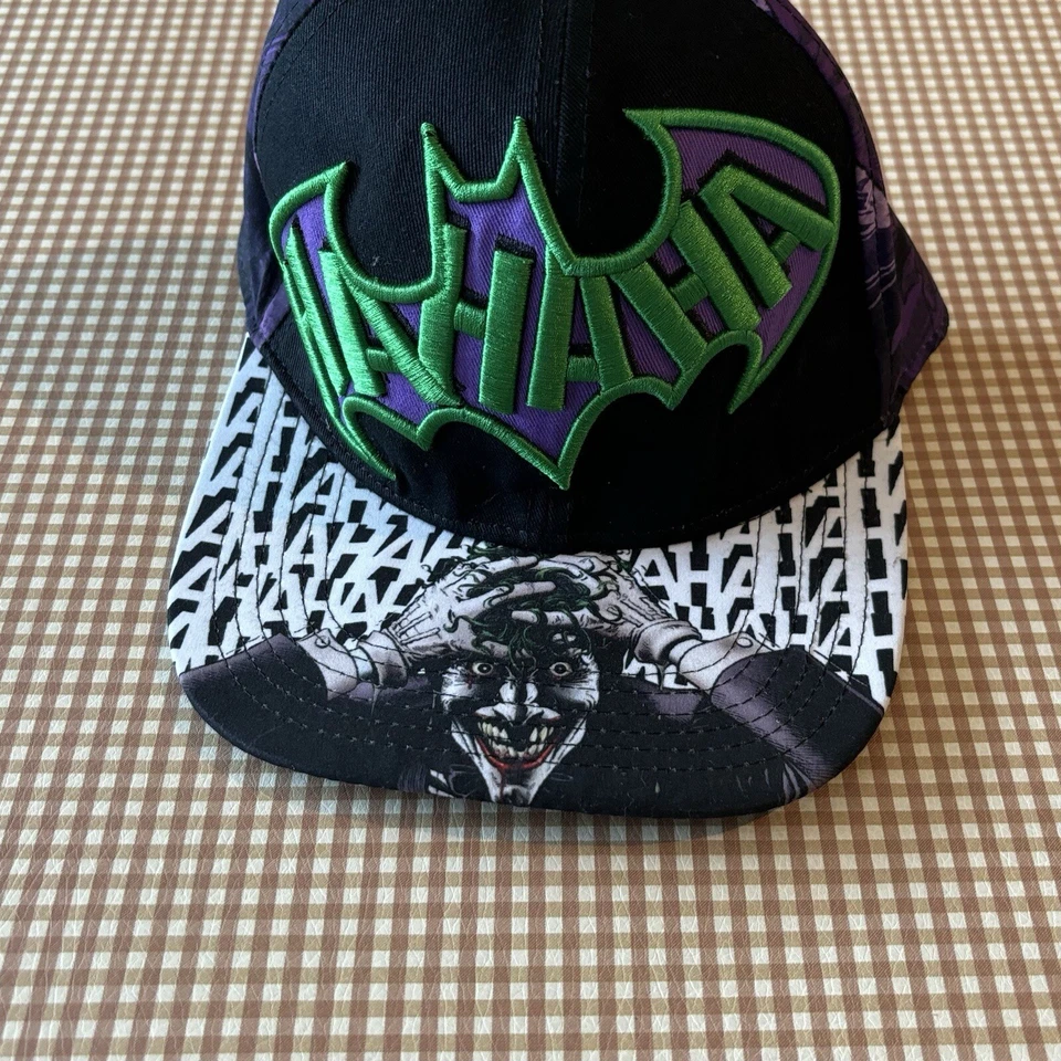 DC COMICS Batman El Guasón HaHaHa Villano Negro Caballero Oscuro Snapback Gorra Gorra Foto 3 de 4
