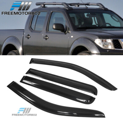 Fits 05-20 Nissan Frontier D40 Crew Double Cab Window Visors Rain Sun Guard 4PC