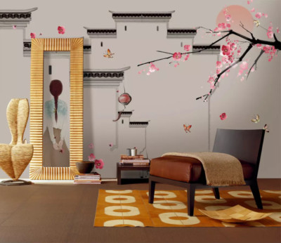 3D Flower Branch G15235 Wallpaper Wall Murals Removable Self-adhesive Honey