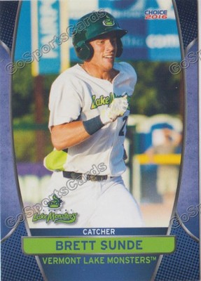 2016 Vermont Lake Monsters Brett Sunde RC Rookie Athletics