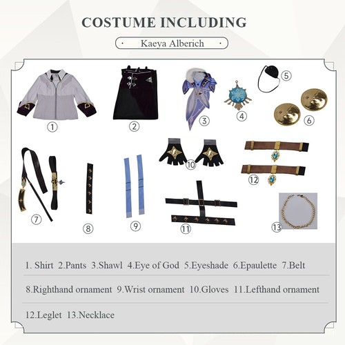Juego Genshin Impact Kaeya Alberich Disfraz de Cosplay Halloween Conjunto Completo - Imagen 11 de 12