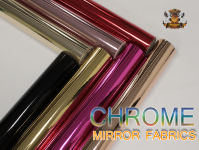 Patent CHROME MIRROR Glossy Vinyl TPU Leatherettes Fabric 54'' wide (BTY)