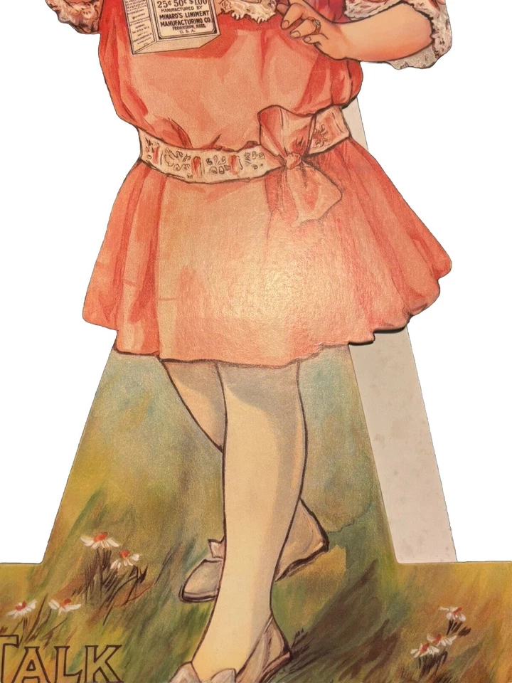 Minard’s Liniment 20in Drugstore Cardboard Display Young Girl 1987 Reproduction - Image 4 of 4