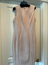 Calvin Klein Dress Womens Sz 4 Pink Sheath Sleeveless Knee Length Stretch