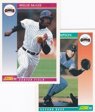 1992 SCORE MLB San Francisco Giants Bobby Thompson Willie McGee Trading Cards
