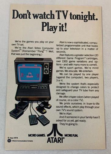 1978 ATARI Video Computer System ~ DON'T WATCH TV TONIGHT , PLAY IT