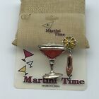 pin cocktail Martini glass brooch
