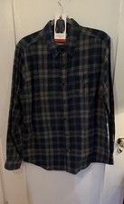 Mens Original Weatherproof Vintage 1948 Plaid Long Sleeve Shirt MEDIUM Blue/Gray