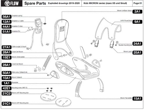 Spare Parts for Flow Snowboard Bindings Bindings Spare Parts Spare Parts 2019/2020