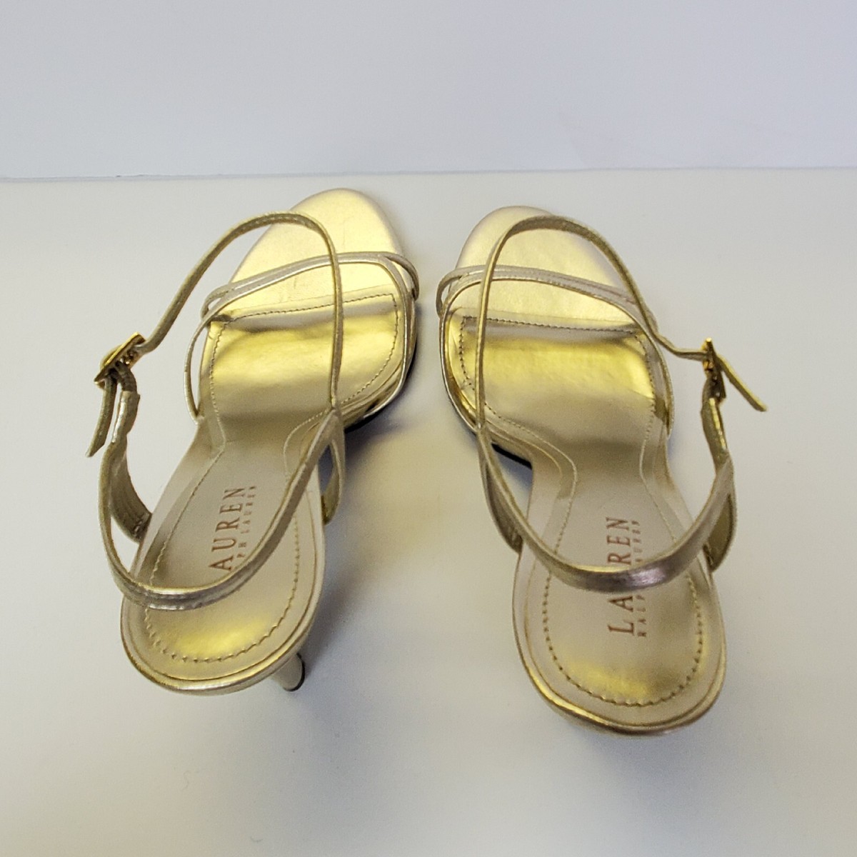 Lauren Ralph Lauren Collection Strappy Sandals 11 Metallic