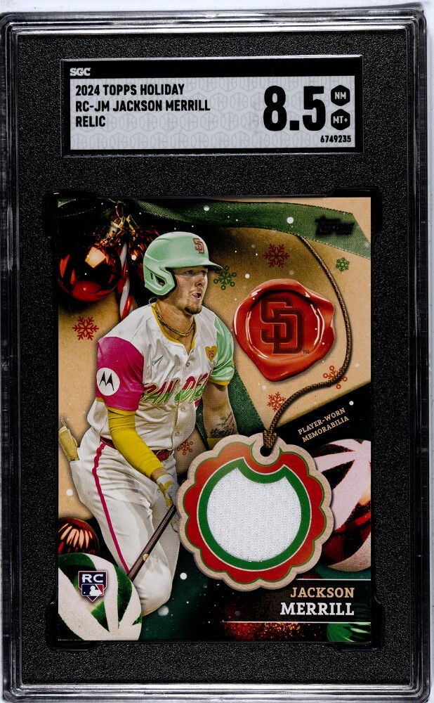 2024 Topps Holiday #RC-JM Jackson Merrill Relic Patch Rookie Card 