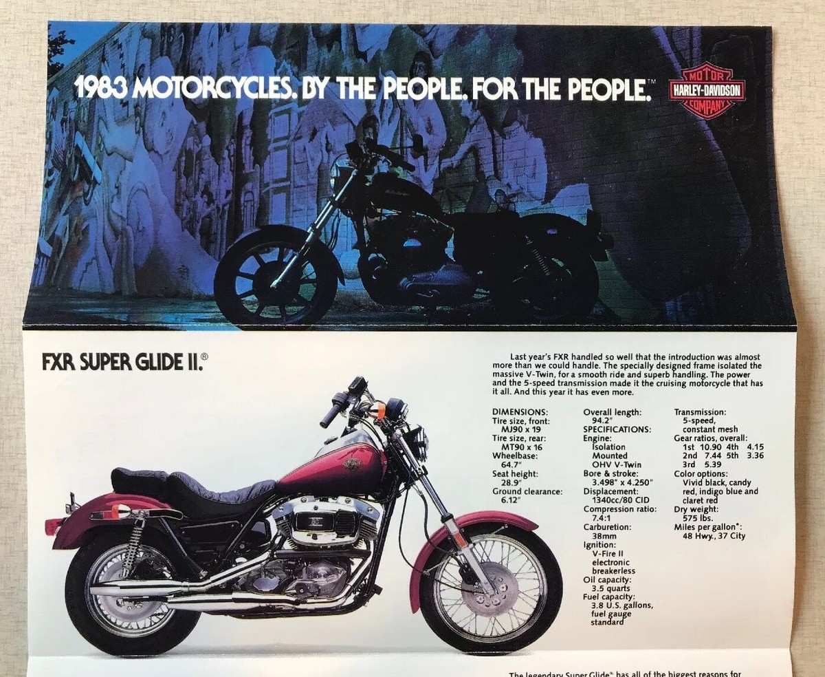 3x LOT Harley Davidson 1982 1983 Sales Pamphlet Shovelhead