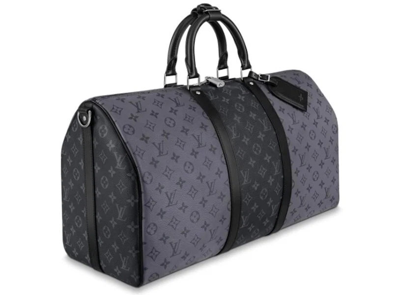 LOUIS VUITTON Keepall 50 Travel Bag Monogram Eclipse M45392 Auth 