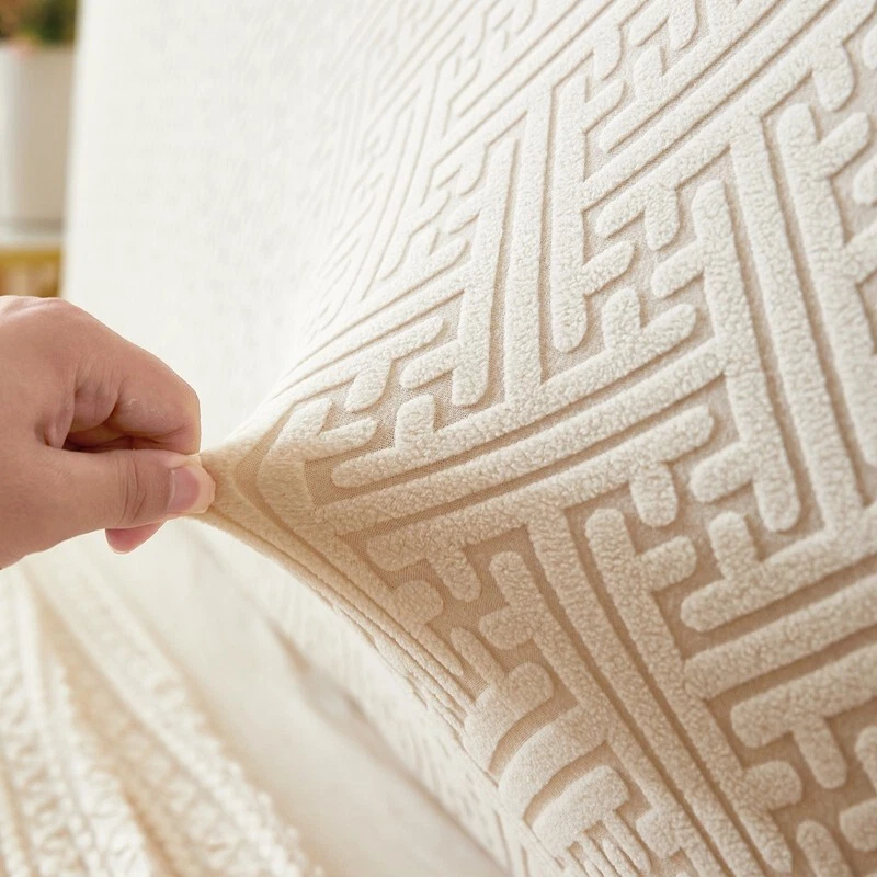 床头板懒人床头套纯色防尘床头套卧室装饰 — 第 3/4 张图片