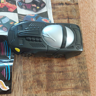McDonald's Happy Meal Hot Wheels Spielzeugauto schwarz/grau mit Aufklebern