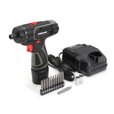 STEELMAN 10.8V 1/4-Inch Drive 2-Speed Cordless Li-Ion Screwdriver Kit 108SD14K