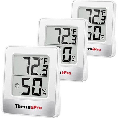 ThermPro Thermo-/Hygrometer Digitales Thermometer Hygrometer Weiß LCD Display