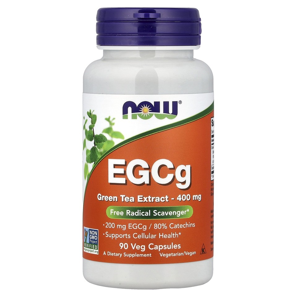 Now Foods EGCg Green Tea Extract 400 mg 90 Veg Capsules GMP Quality Assured,